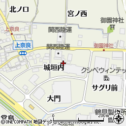 京都府八幡市上奈良城垣内周辺の地図