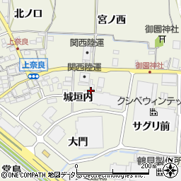 京都府八幡市上奈良（城垣内）周辺の地図