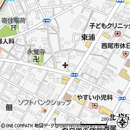 愛知県西尾市寄住町東浦14周辺の地図