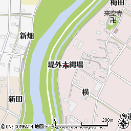 愛知県西尾市和気町堤外大縄場周辺の地図