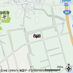 愛知県常滑市西阿野（春瀬）周辺の地図