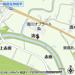 愛知県新城市一鍬田清水周辺の地図