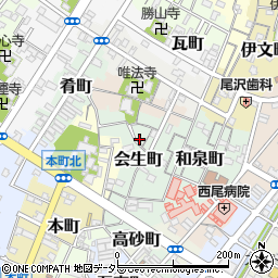 愛知県西尾市会生町20周辺の地図