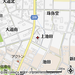 愛知県西尾市熊味町上池田周辺の地図
