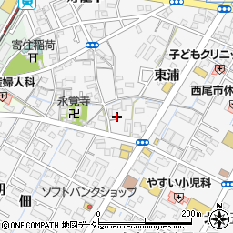 愛知県西尾市寄住町東浦4周辺の地図