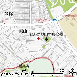 京都府宇治市広野町（尖山）周辺の地図