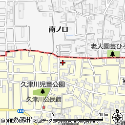 京都府城陽市平川野原34-13周辺の地図
