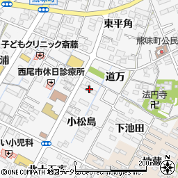 愛知県西尾市熊味町小松島46周辺の地図