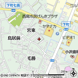 愛知県西尾市下町宮東35周辺の地図
