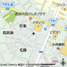 愛知県西尾市下町山ノ崎周辺の地図