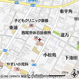 愛知県西尾市熊味町小松島30周辺の地図