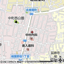大阪府枚方市楠葉中町周辺の地図