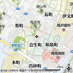 愛知県西尾市会生町18周辺の地図