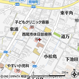 愛知県西尾市熊味町小松島29周辺の地図