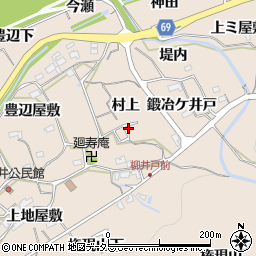 愛知県新城市八名井村上周辺の地図