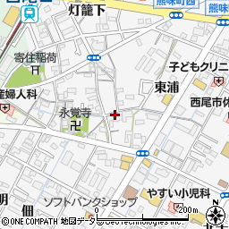 愛知県西尾市寄住町周辺の地図