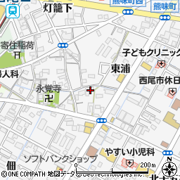 愛知県西尾市寄住町東浦6周辺の地図