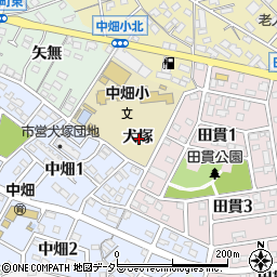 愛知県西尾市中畑町犬塚周辺の地図