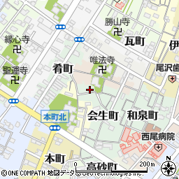 愛知県西尾市会生町4周辺の地図