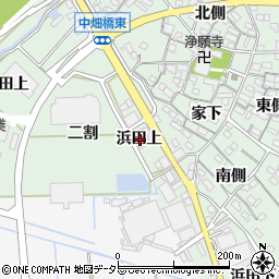 愛知県西尾市中畑町浜田上周辺の地図