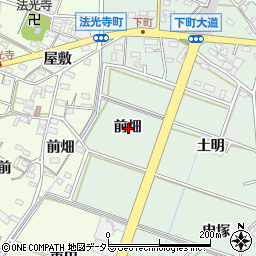 愛知県西尾市下町前畑周辺の地図