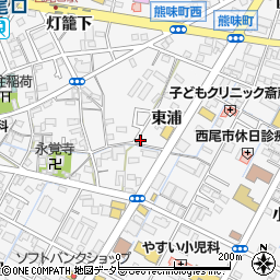 愛知県西尾市寄住町東浦27周辺の地図