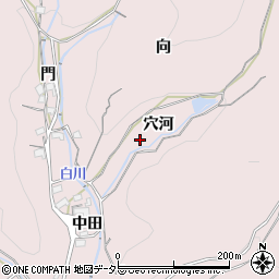 愛知県豊川市財賀町（穴河）周辺の地図