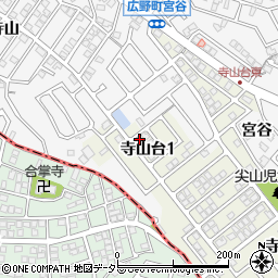 京都府宇治市寺山台1丁目周辺の地図