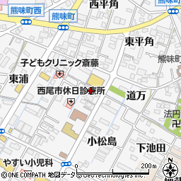 愛知県西尾市熊味町小松島24周辺の地図