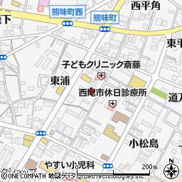 愛知県西尾市寄住町東浦108周辺の地図