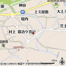 愛知県新城市八名井（鍛冶ケ井戸）周辺の地図