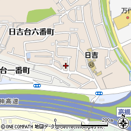 大阪府高槻市日吉台六番町周辺の地図