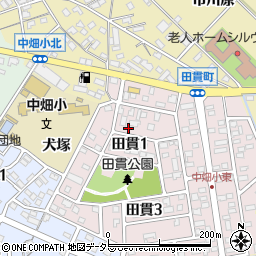 愛知県西尾市田貫1丁目33周辺の地図