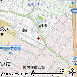 愛知県額田郡幸田町菱池奉行8周辺の地図