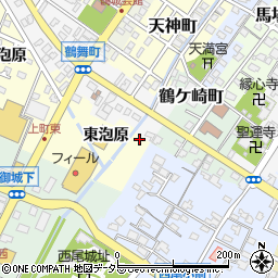 愛知県西尾市上町東泡原周辺の地図