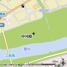 愛知県豊川市東上町中河原周辺の地図