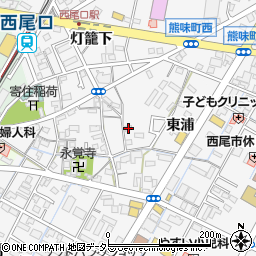 愛知県西尾市寄住町東浦72周辺の地図