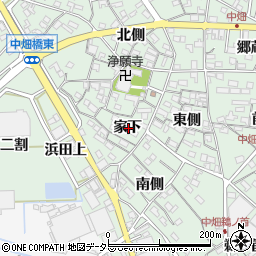 愛知県西尾市中畑町家下周辺の地図