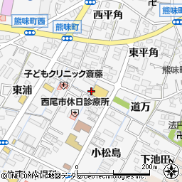 愛知県西尾市熊味町道万周辺の地図