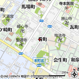 愛知県西尾市肴町周辺の地図