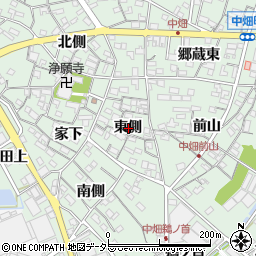 愛知県西尾市中畑町東側周辺の地図