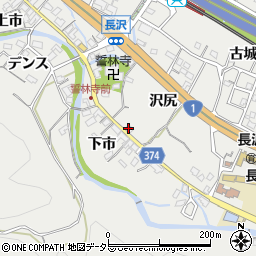 愛知県豊川市長沢町下市周辺の地図