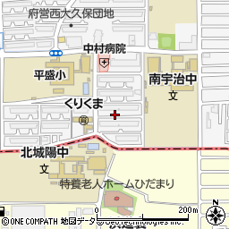 京都府宇治市大久保町平盛周辺の地図