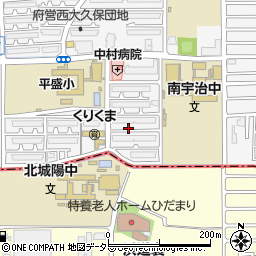 京都府宇治市大久保町（平盛）周辺の地図