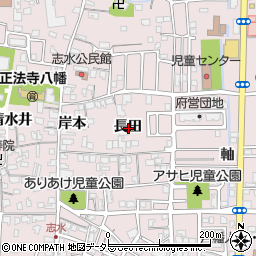 京都府八幡市八幡長田周辺の地図