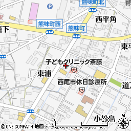 愛知県西尾市寄住町東浦93周辺の地図