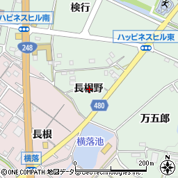 愛知県額田郡幸田町大草長根野周辺の地図