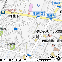 愛知県西尾市寄住町東浦62周辺の地図