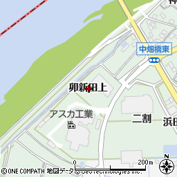 愛知県西尾市中畑町卯新田上周辺の地図