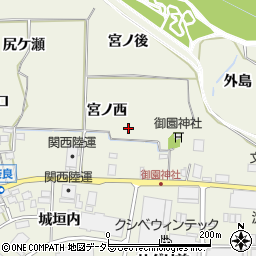 京都府八幡市上奈良宮ノ西周辺の地図